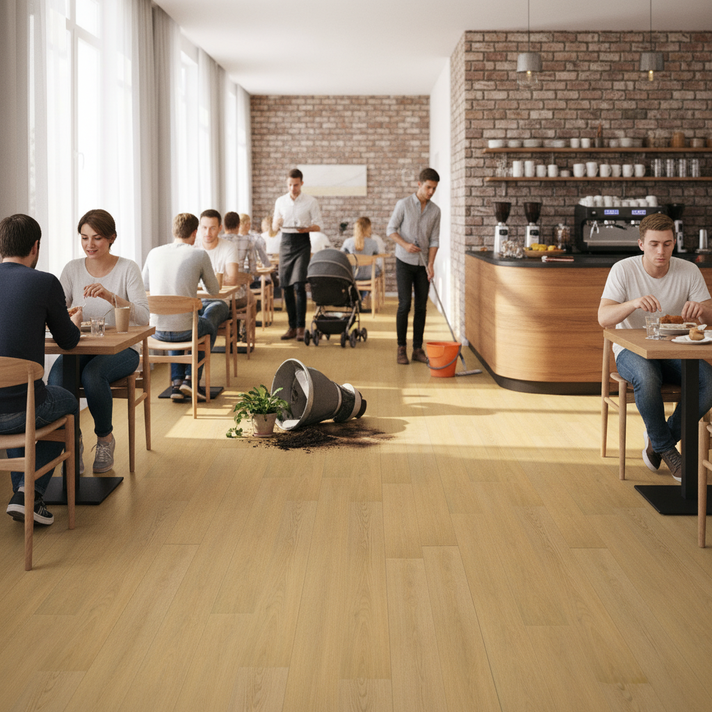 Ocean Water-Resistant 8mm Laminate Flooring in Light Brown