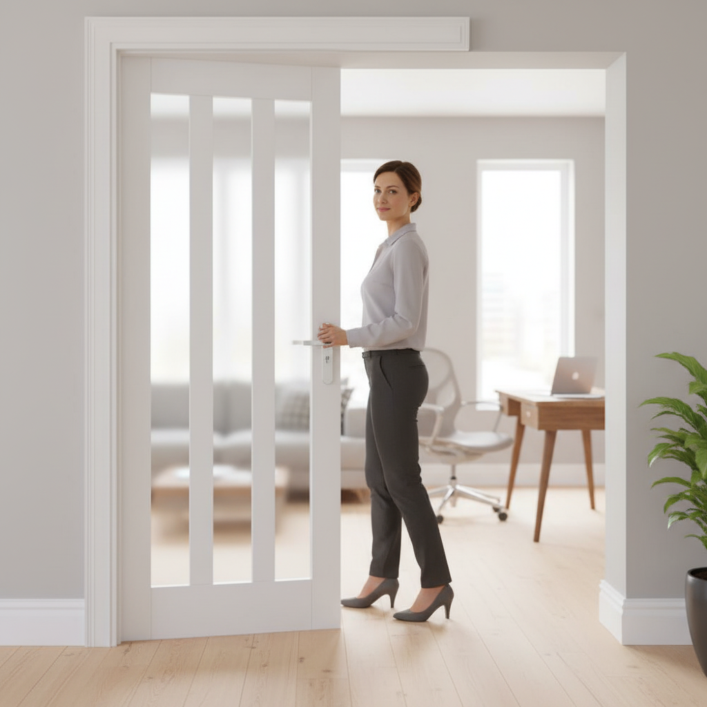 Premium Bespoke Made-to-Measure Door with Obscure Glass, Solid Core Construction, and Custom Sizes Available
