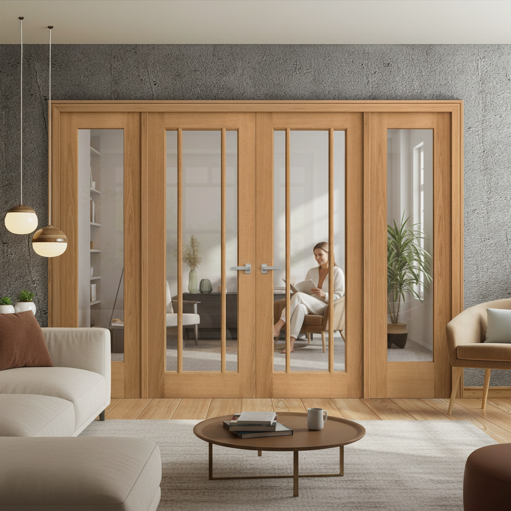 Unfinished Oak Internal Room Divider Set