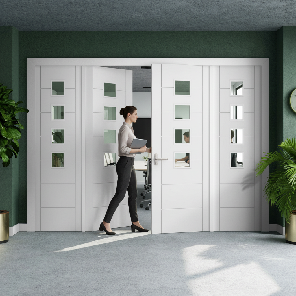 Internal Clear Glass Sidelight Room Divider Set