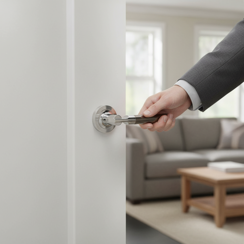 Dakota Round Lever Door Handle with Two-Tone Finish