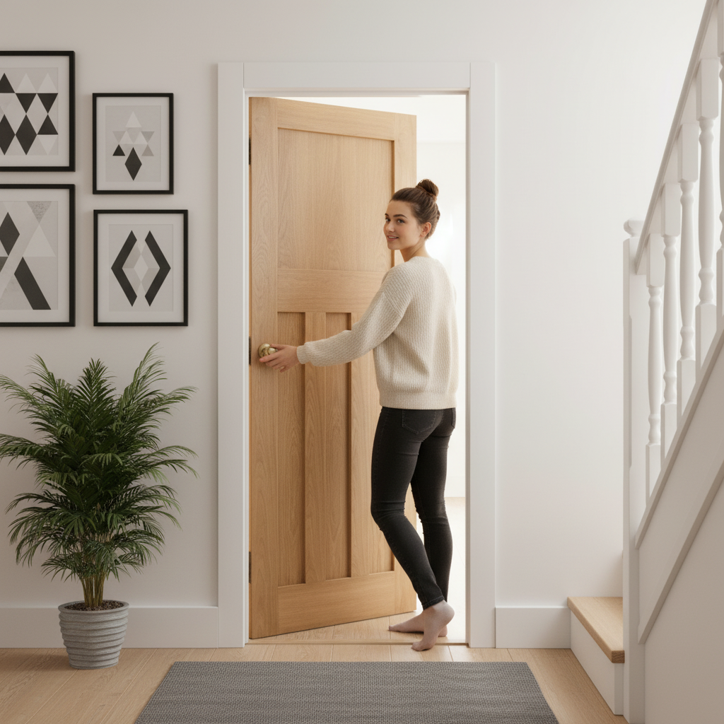 Premium Made-to-Measure Internal Oak Door with 4 Panels - Custom Sizes for Perfect Fit