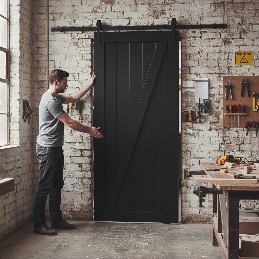Internal Primed 1 Panel Brace Sliding Barn Door - Stylish...