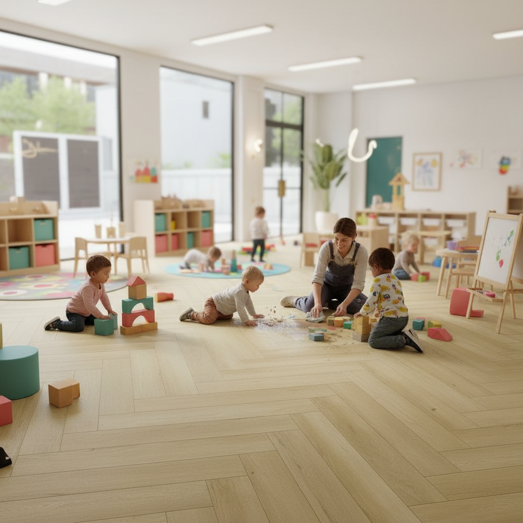 5mm Anti-Microbial UV Coated Rigid Core Vinyl Flooring