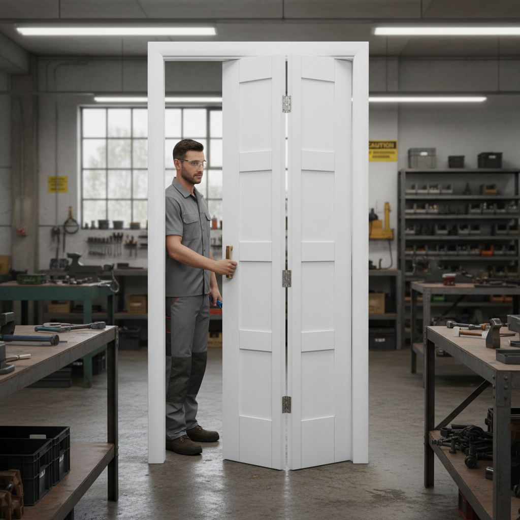 Internal Primed Bi-fold Shaker Door with 8 Panels