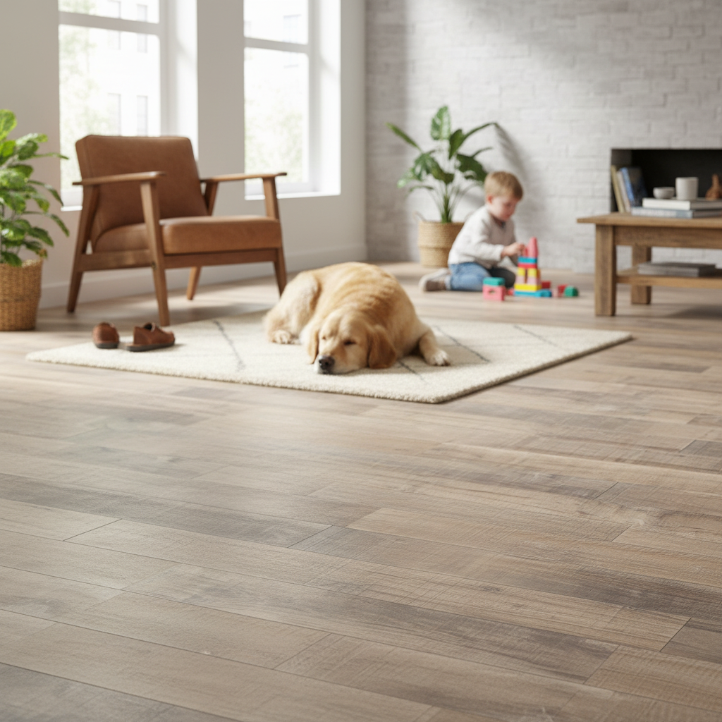 Water-Resistant 8mm Rustic Ecu Oak Laminate Flooring