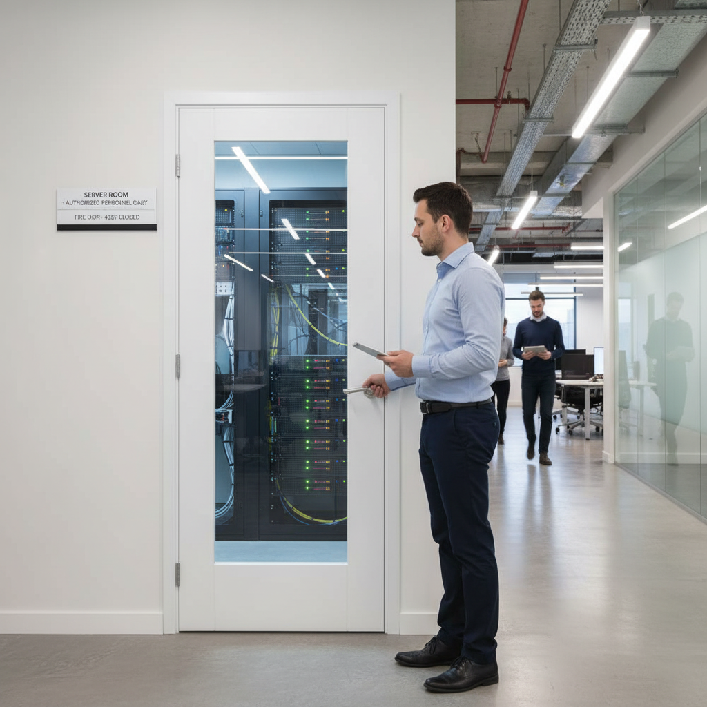 Internal Primed Pattern 10 Clear Glass FD30 Fire Door