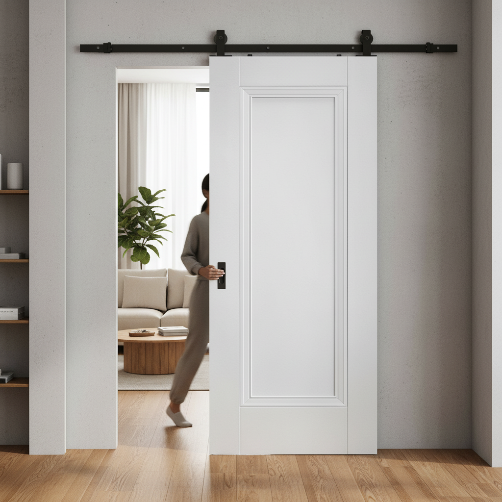 White Internal Primed Elegance Lancaster 1 Panel Sliding ...
