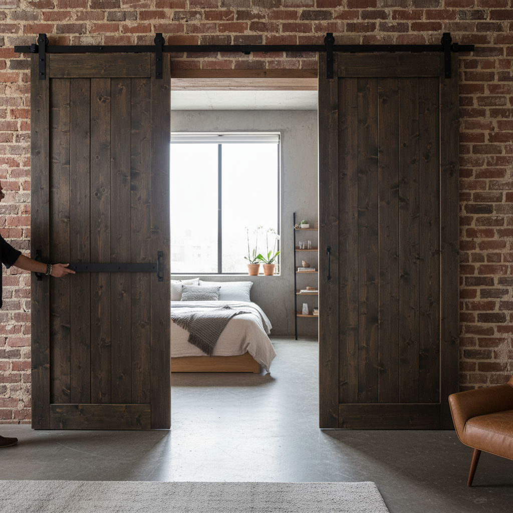 Heavy Duty Top Hung Sliding Barn Door Track - Matt Black ...