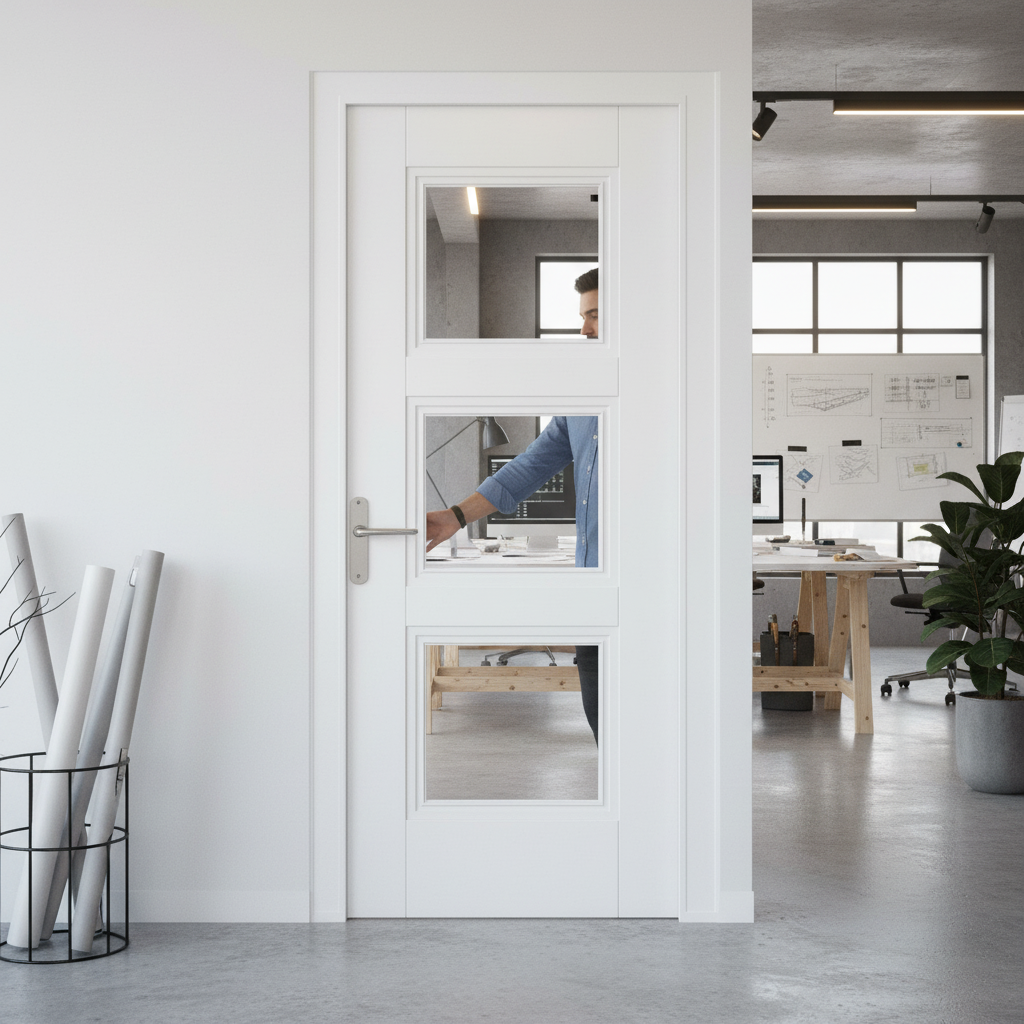 Premium Made-to-Measure Internal Door with Clear Glass Panels and Custom Sizes for Perfect Fit
