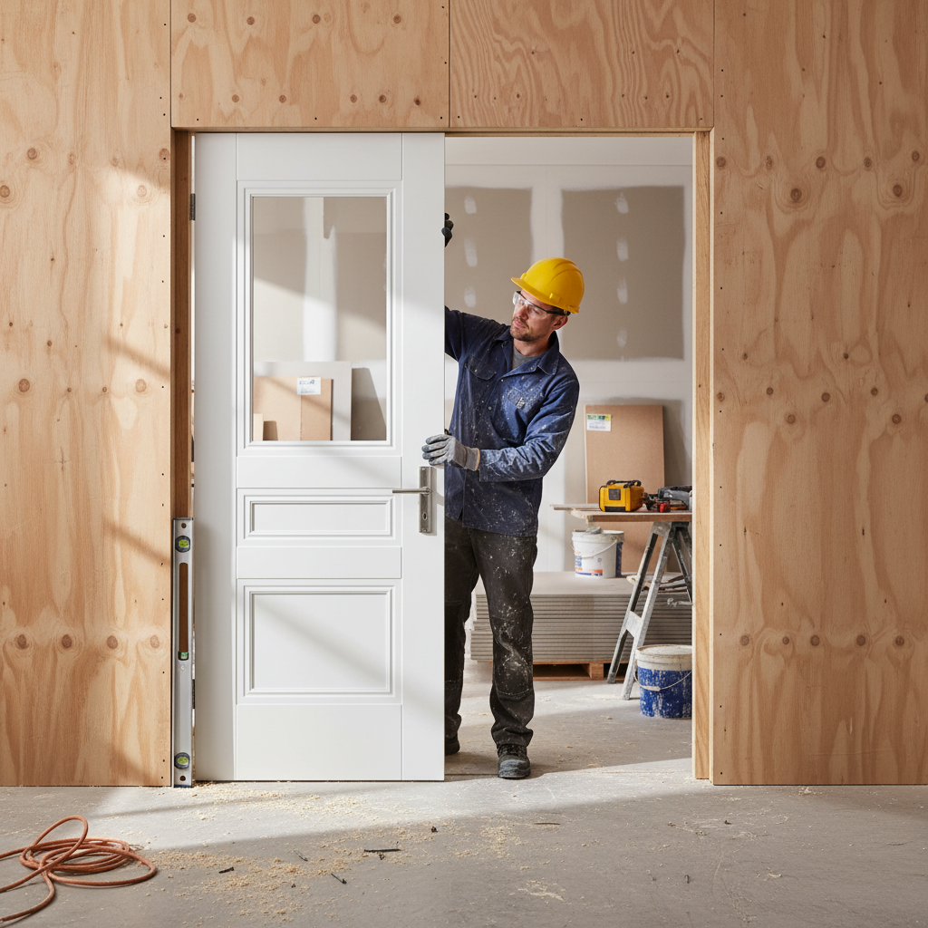 Internal White Primed 2 Panel 1 Light Door Pair