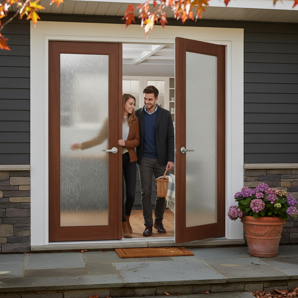 Premium External Unglazed French Pair Doors - Laminated Timber Construction for Paint or Stain Finish