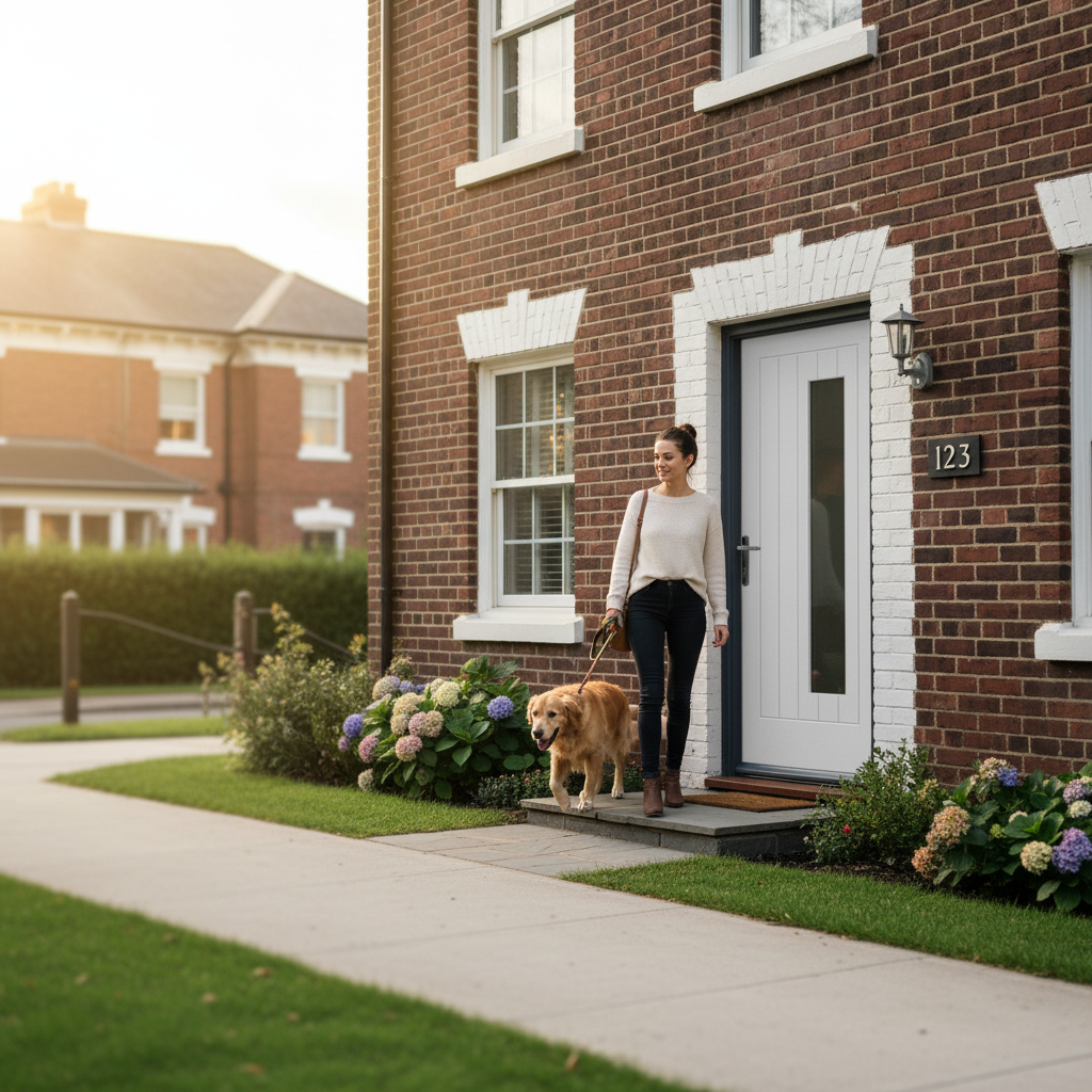 External White Composite Door with Obscure Glass Panel - ...