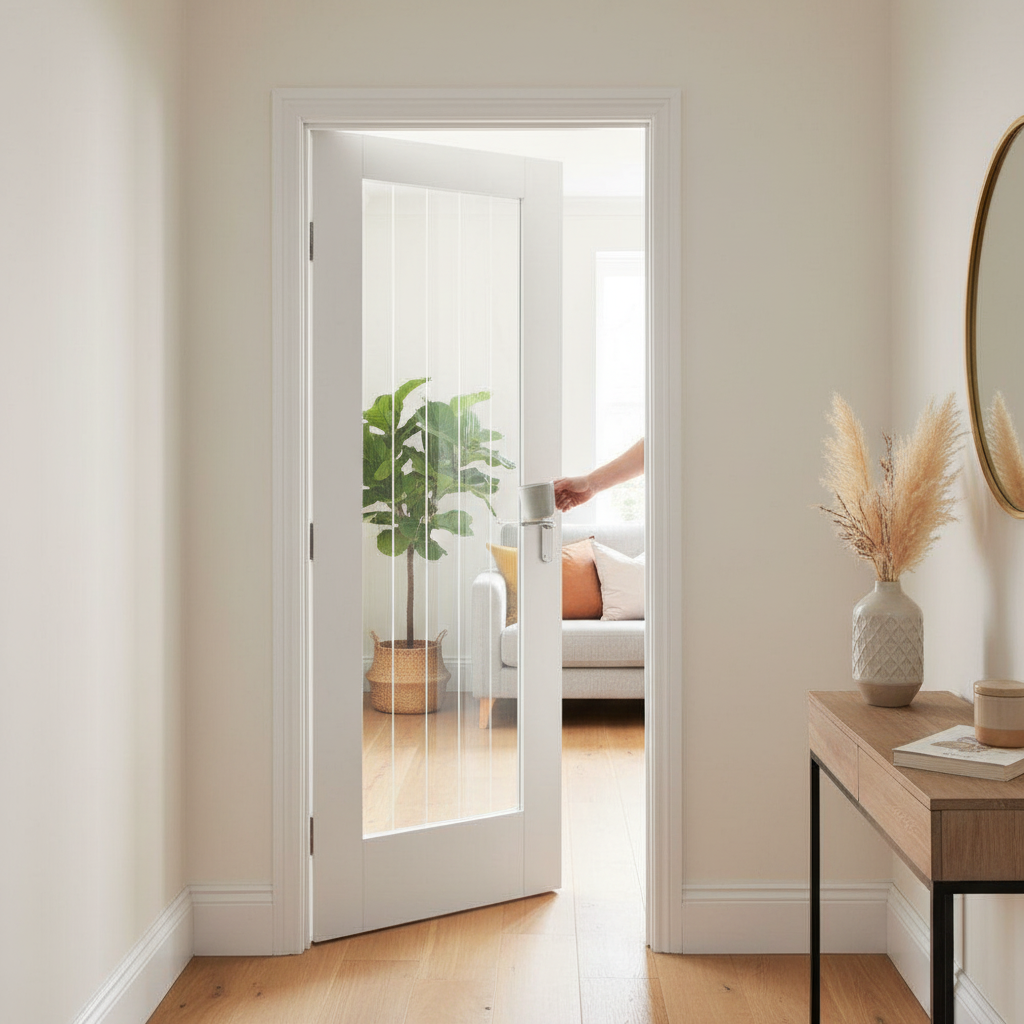 Internal Cottage 1 Light Door with Obscure Lined Glass, W...