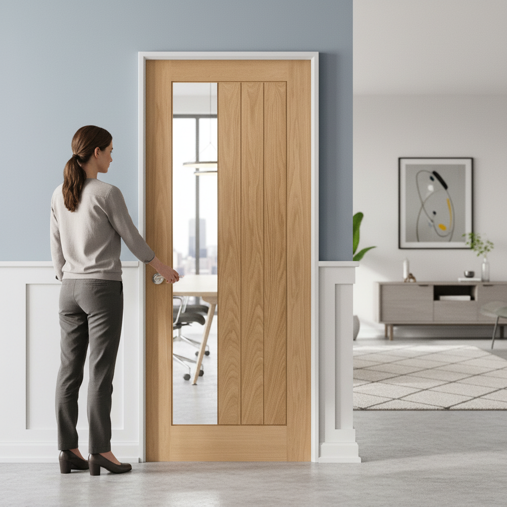Internal Unfinished Clear Offset Glass Door - Custom Size...