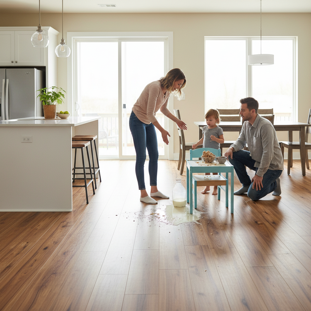 Water-Resistant 8.5mm High Gloss Laminate Flooring - Aqua...