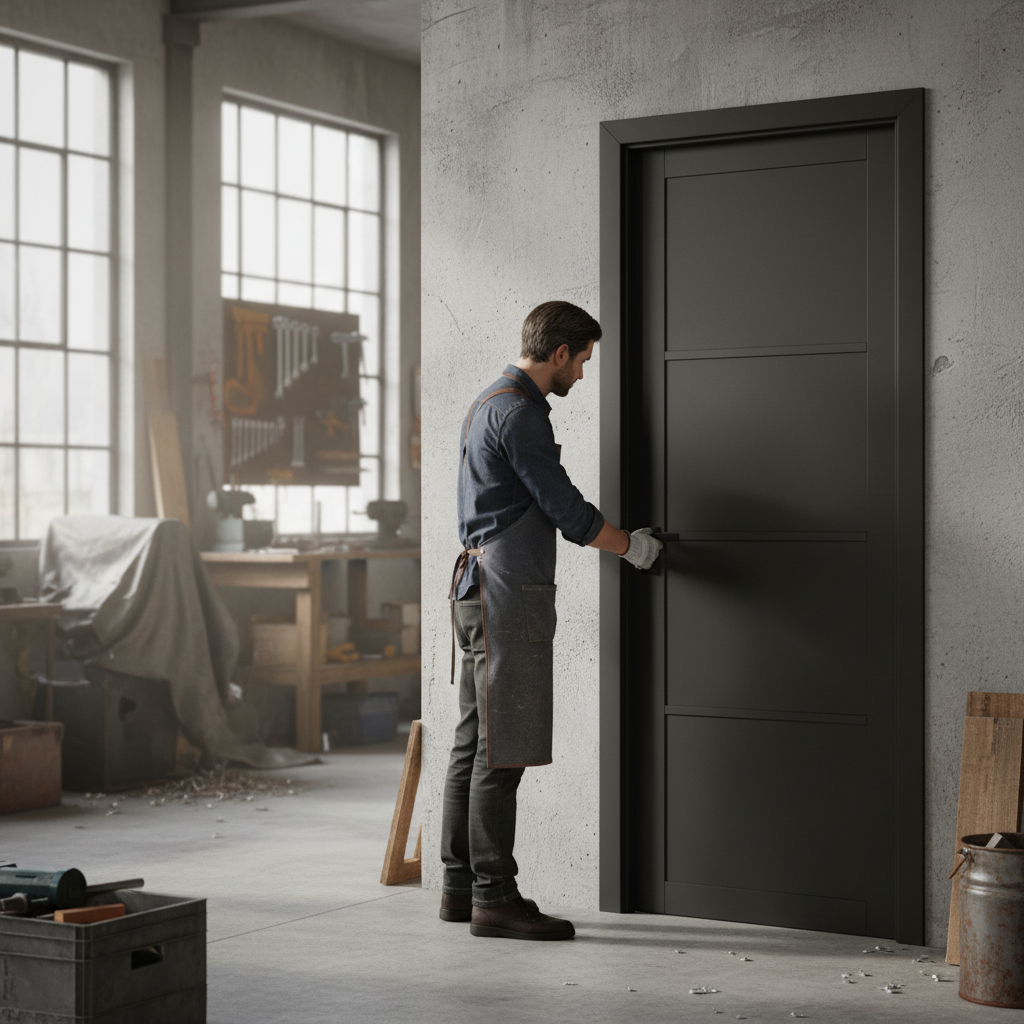 Internal Fully Finished Industrial Studio Door with 4 Panels