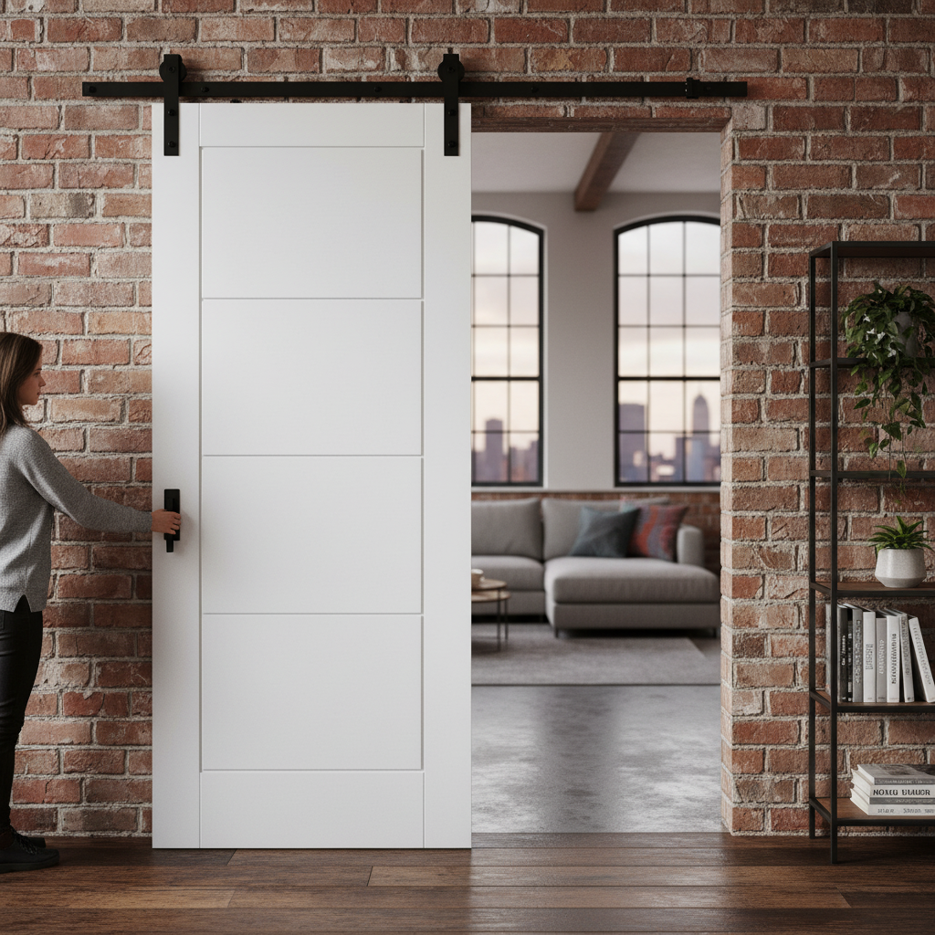 Internal Moulded Ladder Sliding Door Set - Lightweight 6-...