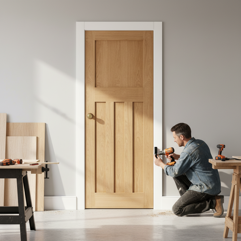 Premium Made-to-Measure Internal Oak Door with 4 Panels - Custom Sizes for Perfect Fit