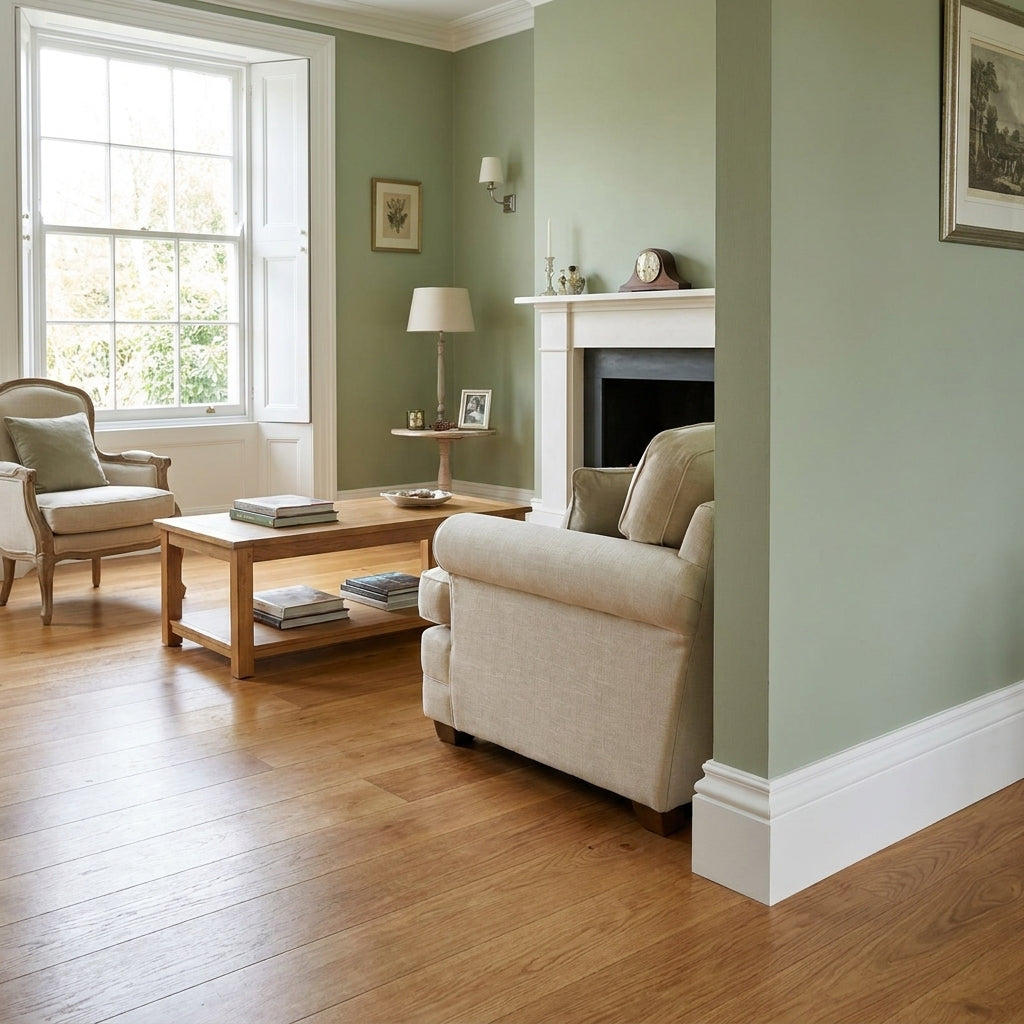 Decorative White Painted Skirting Board 2.4m Length, 14mm x 133mm