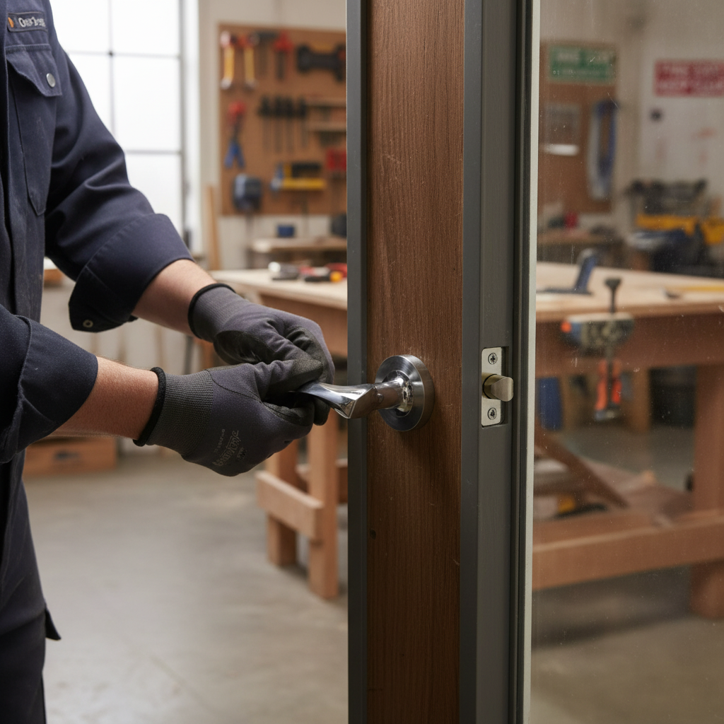 Fire Rated Lever Handle Set with Radius Corner Rose - Two...