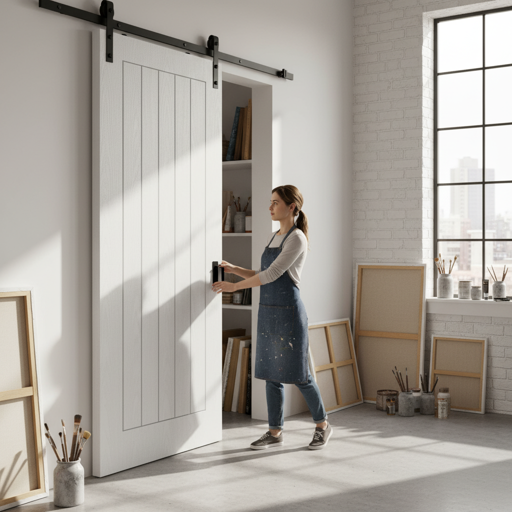 White Internal Moulded Farley Sliding Door Set