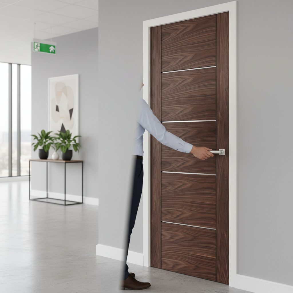 Internal Walnut Fully Finished 5 Panel Door