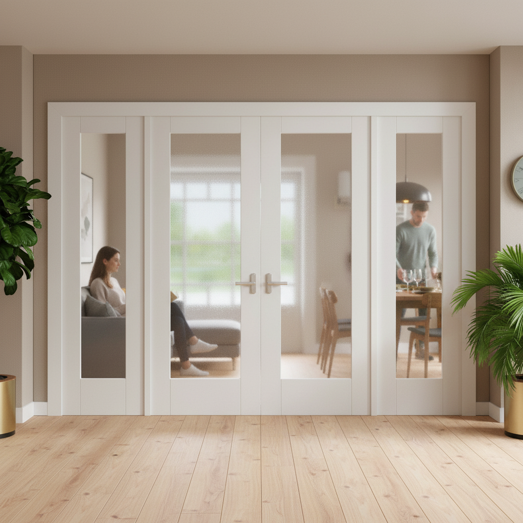 Internal Pattern 10 Obscure Glass Sidelight Room Divider Set