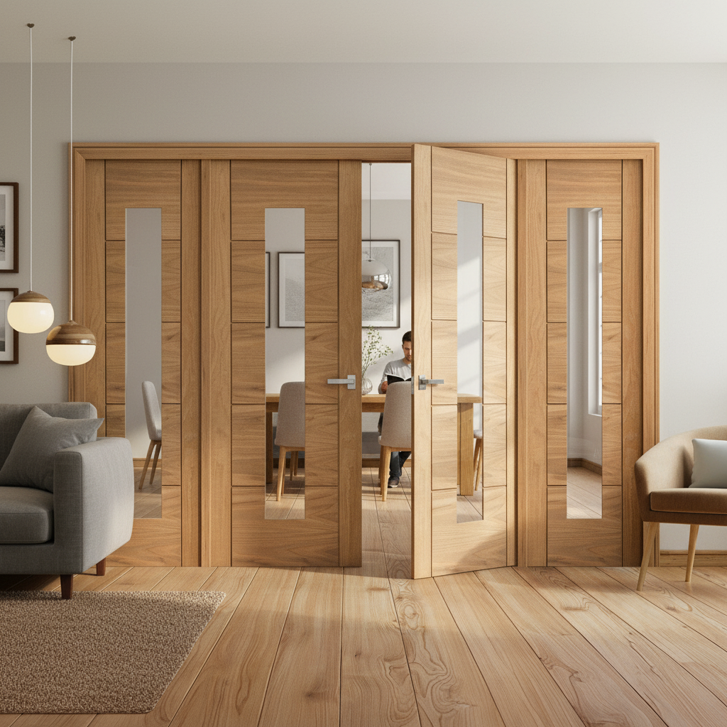 Oak Unfinished Internal Room Divider Set