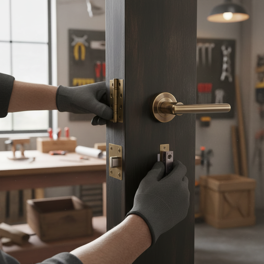 Round Rose Lever Fire Rated Handle Set
