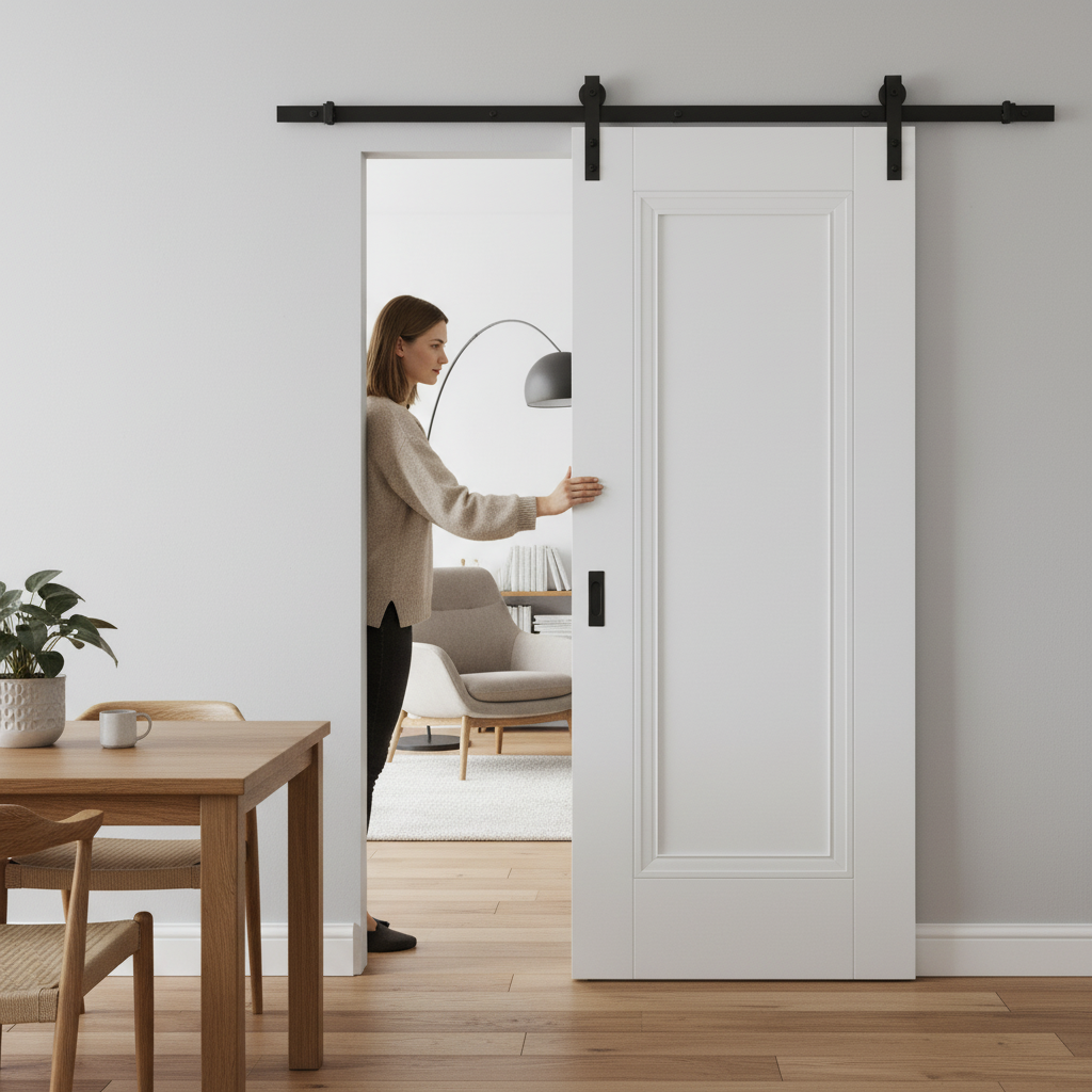 White Internal Primed Elegance Lancaster 1 Panel Sliding ...