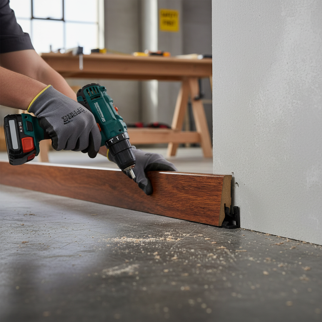 Premium High Gloss 2.4m Skirting Board with MDF Core for Contemporary Home Interiors
