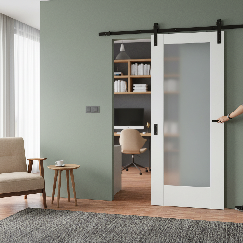 Internal Sliding Door Set with Obscure Glass Panel