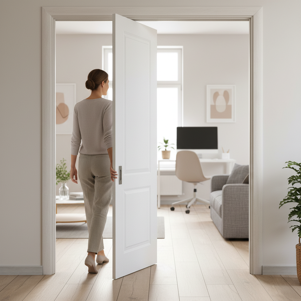 Internal Smooth Pocket Door Set - 2 Panel Design