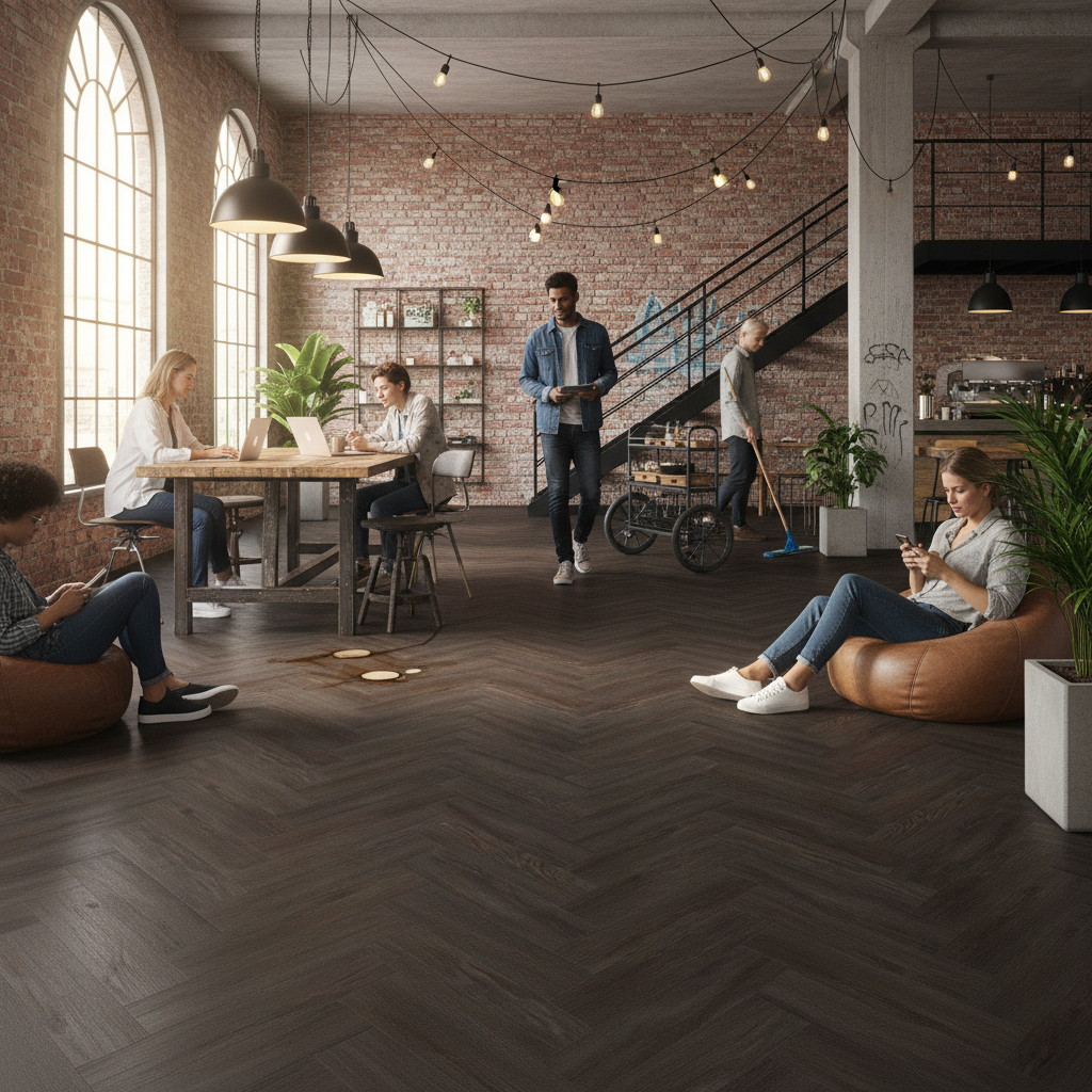 Premium Herringbone SPC Vinyl Flooring 5.5mm with Waterproof Surface and 0.55mm Wear Layer for Durable Installation