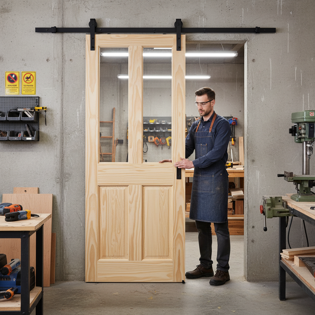 Internal Unfinished Clear Pine Sliding Door