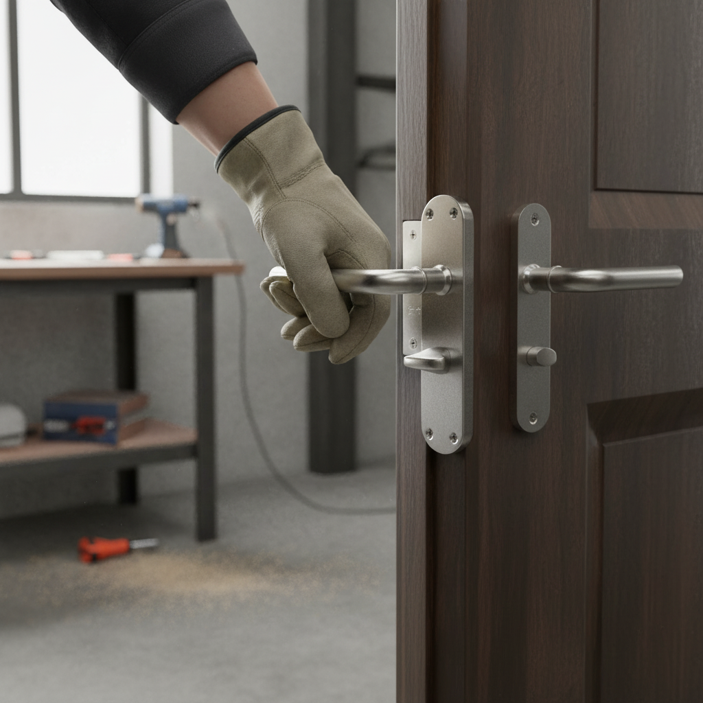 Premium Bathroom Door Handle Set with Satin Chrome Lever and Backplate for Elegant Style