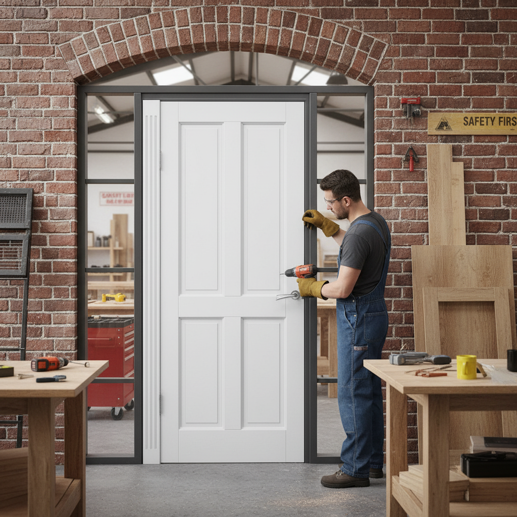Premium Made-to-Measure Internal Door with 4 Panels, Custom Sizes, and Double Coat Primer for Hassle-Free Installation