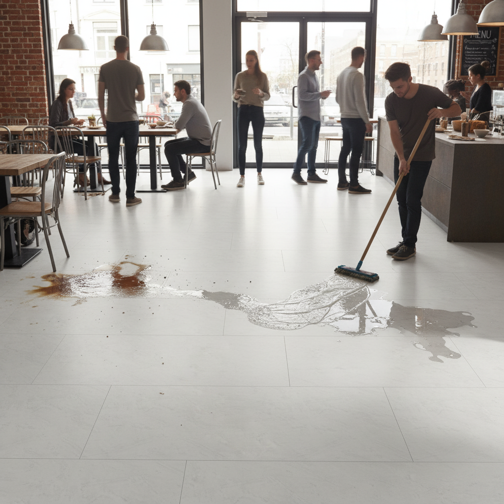 Premium Industry Tile 8mm Water-Resistant Matt Laminate Flooring with Real Stone Effect and AC6 Grade Durability