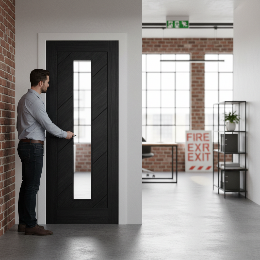 Internal Fully Finished Laminate Clear Glass Door