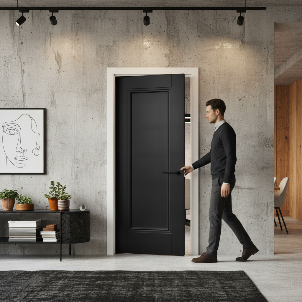 Premium Internal Fully Finished Elegance Lancaster 1 Panel FD30 Fire Door - Solid Core Construction for Enhanced Safety