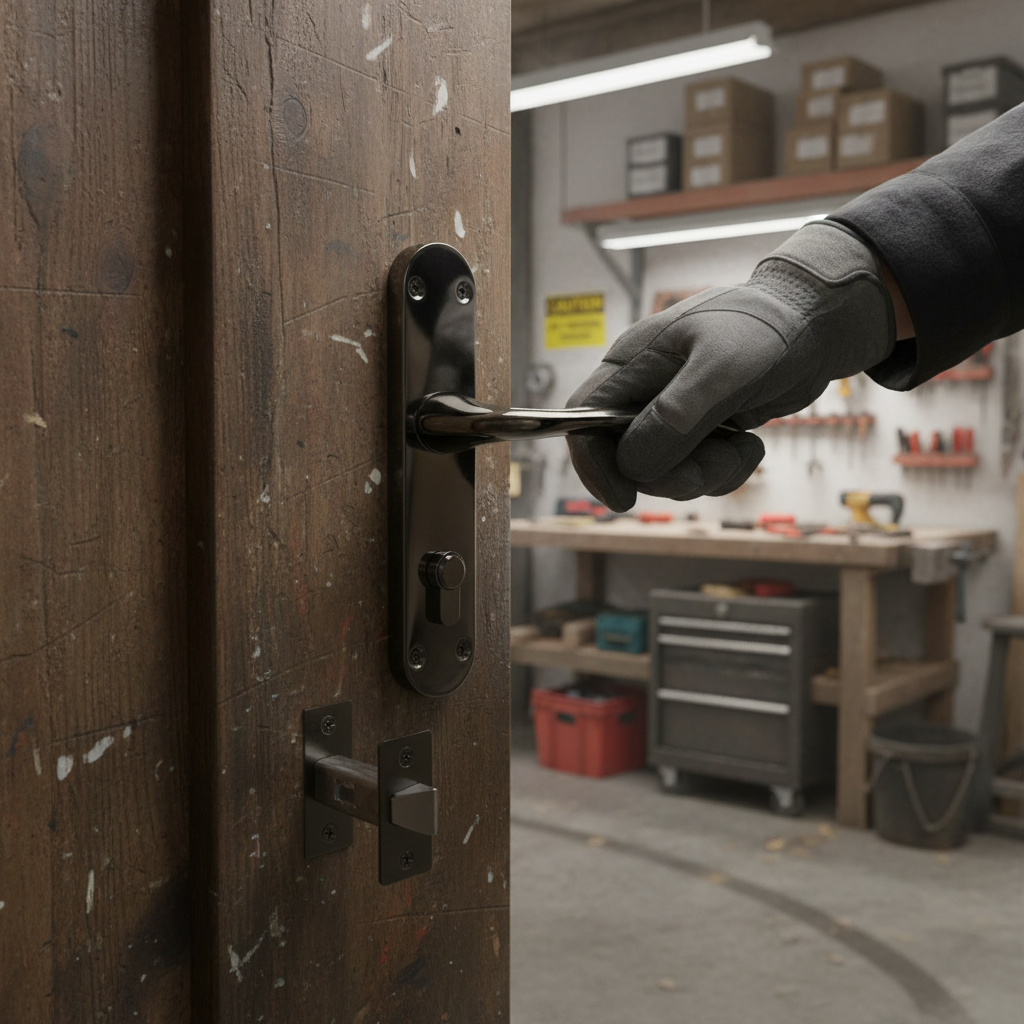 Lever on Backplate Door Handle Set with Black Nickel Fini...