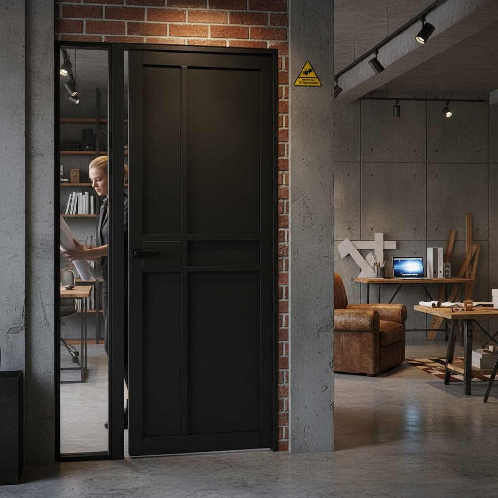 Fully Finished 6 Panel Internal Industrial Studio Door