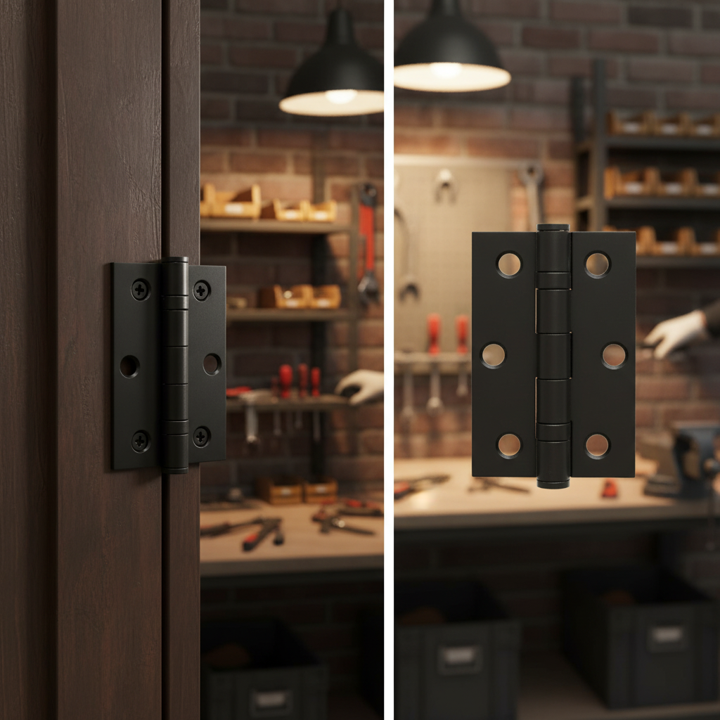 75mm (3'') Ball Bearing Hinge Pair with Matt Black Finish