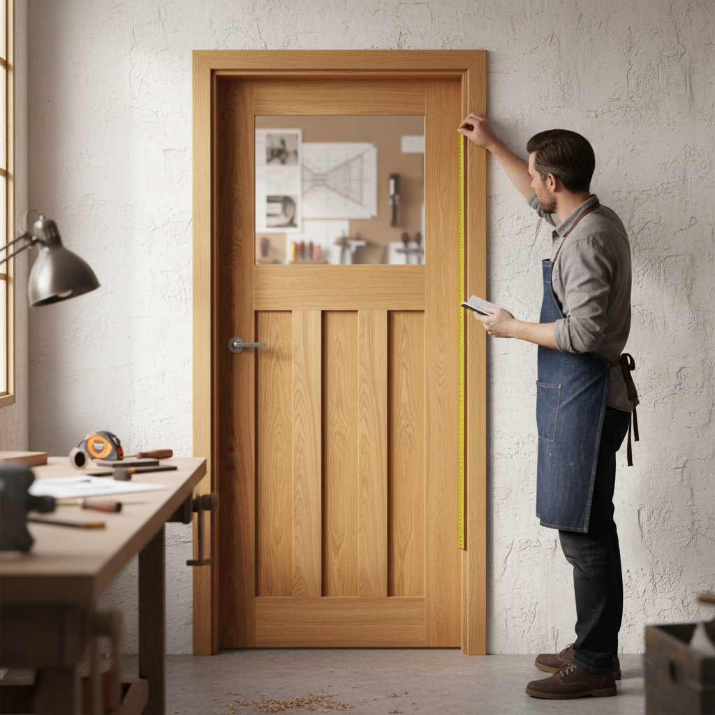 Internal Fire Door with 1930's Design - 3 Panel 1 Light C...