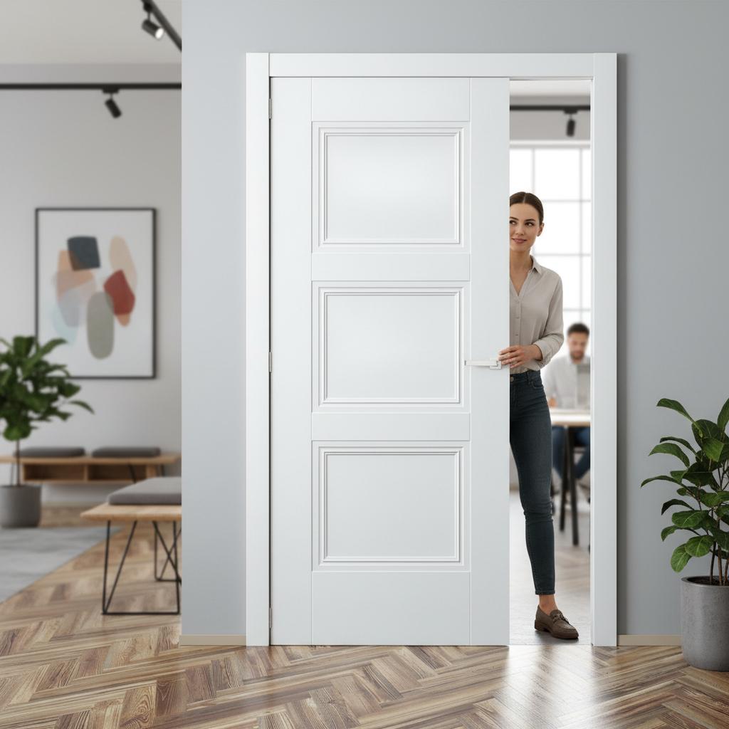 Premium Made-to-Measure Internal Primed Door with 3 Panels and Custom Sizing Options for Perfect Fit
