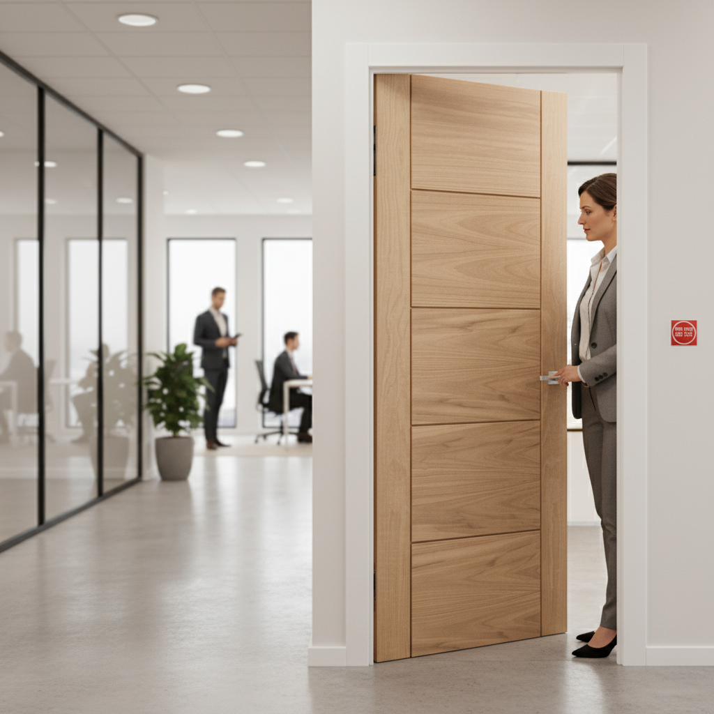 Premium Made-to-Measure FD30 Fire Door with Oak Veneer Finish - 30 Minutes Fire Resistance and Custom Sizing