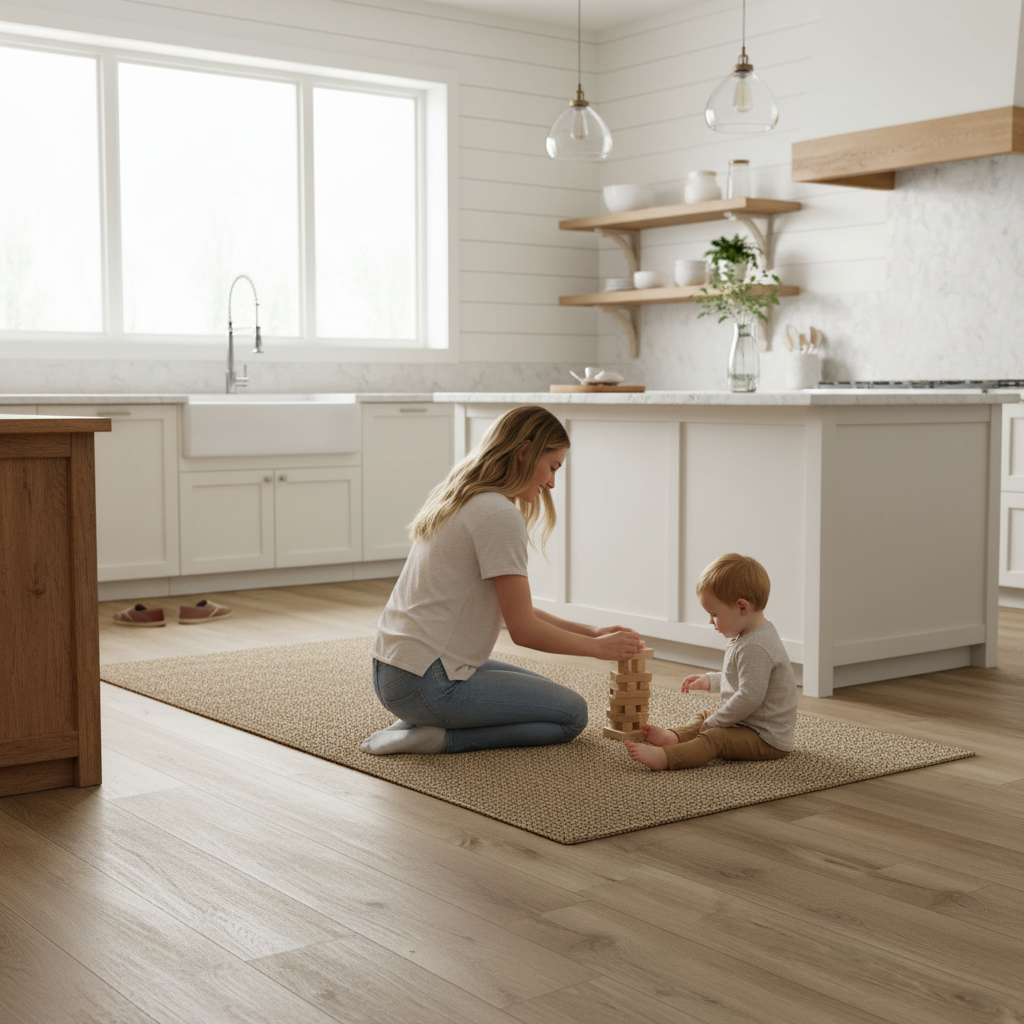 SPC 5mm Embossed UV Coated Rigid Core Vinyl Flooring - Du...