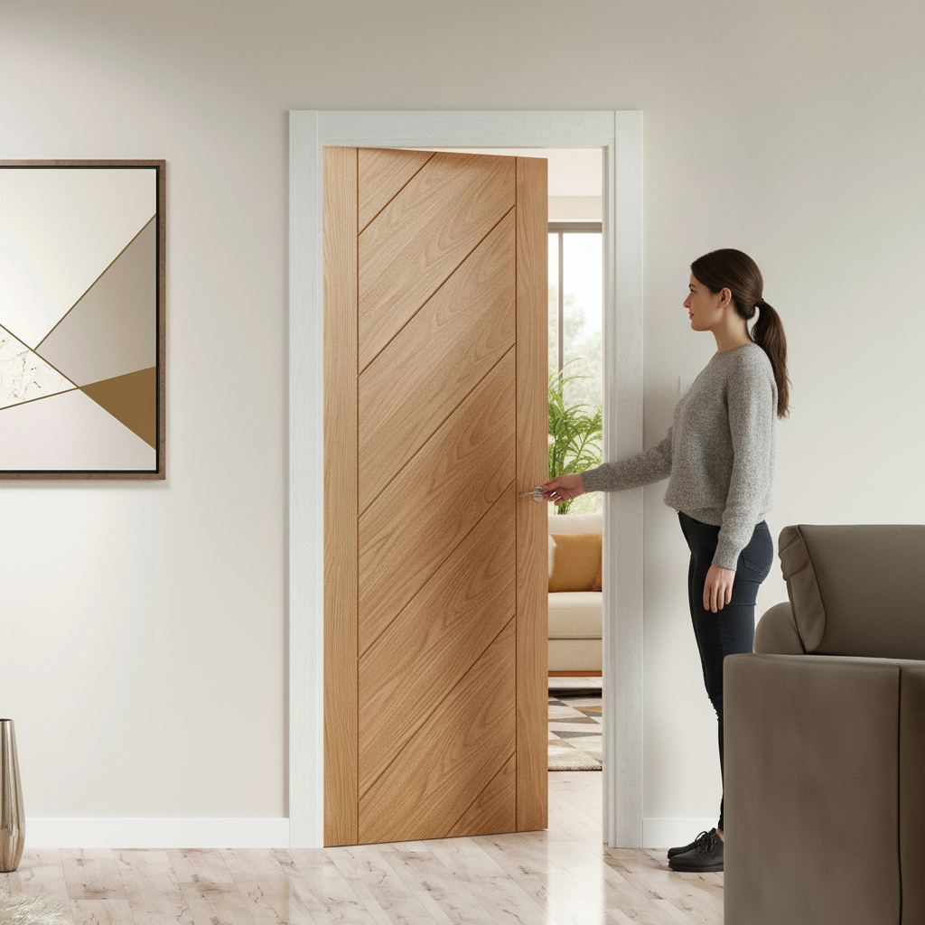 Oak Internal Fully Finished Door with Elegant Design