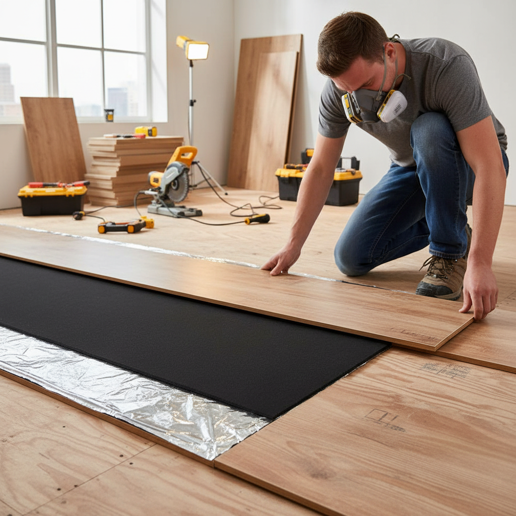 Premium 3mm Wood and Laminate Flooring Underlay with Silver Vapour Barrier for Enhanced Performance and Noise Reduction